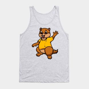 Cute Anthropomorphic Human-like Cartoon Character Marmot in Clothes Tank Top